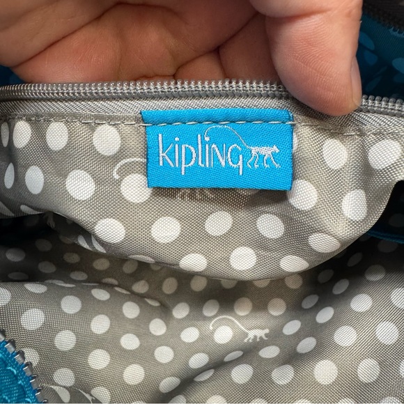 Kipling Alvar Crossbody Bag Purse Havana Blue Monkey 12”x9” Travel Streetwear - Picture 14 of 16